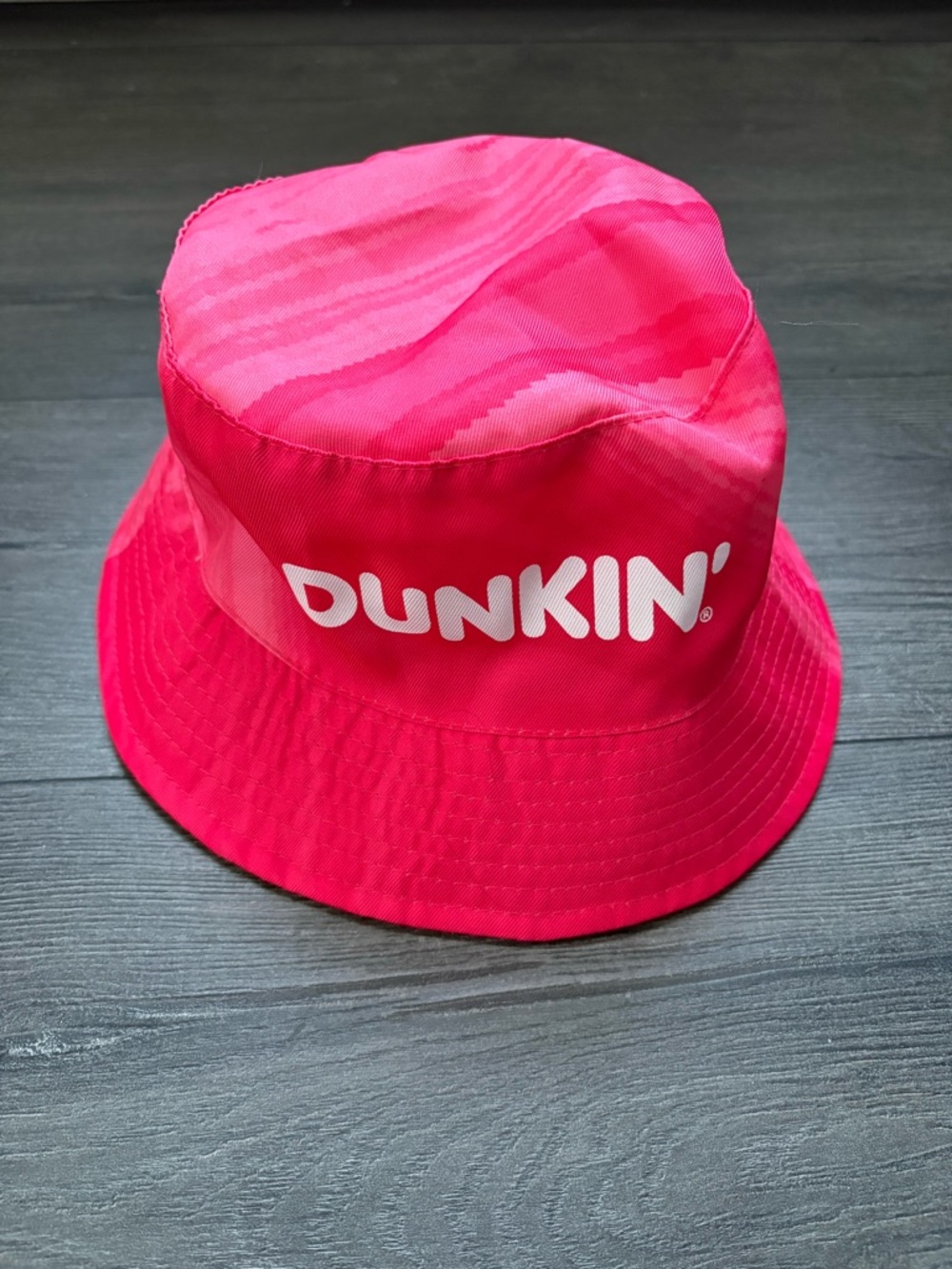 Dunkin Donuts Reversible Bucket Hat Pink Swirl Orange